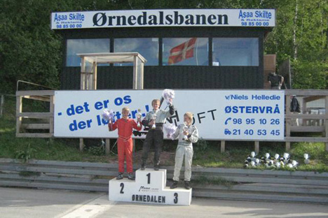 Emil Kristensen (t.v.) viste gode takter på Ørnedalsbanen.